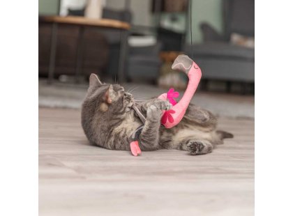 Фото 4 -  іграшки Trixie Телескопічна вудка-дражнилка для котів ФЛАМІНГО (45646)