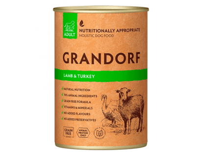 Фото - влажный корм (консервы) Grandorf (Грандорф) Lamb & Turkey Adult консерва для собак ЯГНЕНОК и ИНДЕЙКА