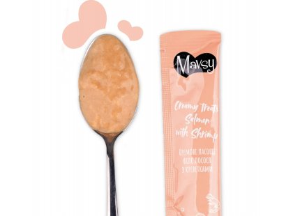 Фото 4 -  лакомства Mavsy Creamy Treats лакомство в виде крема для кошек КРЕВЕТКА И ЛОСОСЬ