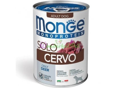 Фото 2 -  вологий корм (консерви) Monge Dog Monoprotein Adult Deer монопротеїновий вологий корм для собак ОЛЕНИНА, паштет