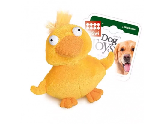 Фото - іграшки GiGwi (Гігві) Plush Dog Toys КАЧКА іграшка для собак з пищалкою МТХ, 11 см