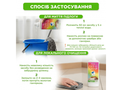 Фото 3 -  видалення запахів та плям Modes Vet Clean універсальний засіб для миття підлоги