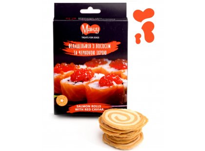 Фото - Mavsy Refined Jerky Salmon Rolls & Red Caviar лакомство для собак от 3 месяцев ФИЛАДЕЛЬФИЯ С ЛОСОСЕМ И КРАСНОЙ ИКРОЙ лакомства Mavsy Refined Jerky Salmon Rolls & Red Caviar лакомство для собак от 3 месяцев ФИЛАДЕЛЬФИЯ С ЛОСОСЕМ И КРАСНОЙ ИКРОЙ