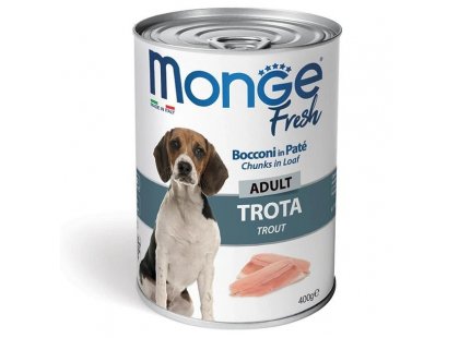 Фото - Monge Dog Fresh Adult Trout вологий корм для собак, паштет, ФОРЕЛЬ вологий корм (консерви) Monge Dog Fresh Adult Trout вологий корм для собак, паштет, ФОРЕЛЬ
