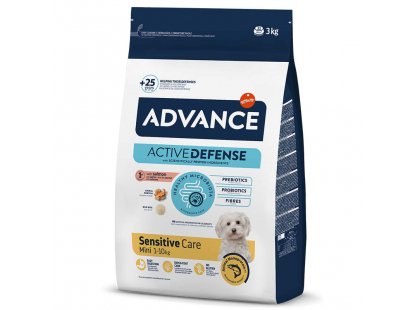 Фото - сухий корм Advance (Едванс) Dog Mini Adult Sensitive - корм для дорослих собак маленьких порід з чутливим травленням (лосось та рис)