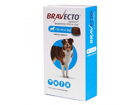 Фото - от блох и клещей BRAVECTO (Бравекто) - Жевательная таблетка от клещей и блох для собак