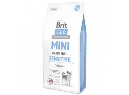 Фото - сухой корм Brit Care Dog Grain Free Mini Sensitive Venison беззерновой сухой корм для собак мини пород с чувствительным пищеварением ОЛЕНИНА