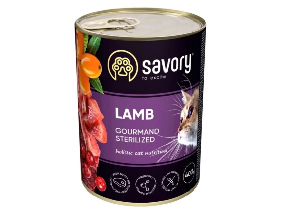 Фото - влажный корм (консервы) Savory (Сейвори) GOURMAND STERILIZED LAMB влажный корм для стерилизованных котов (ягненок)