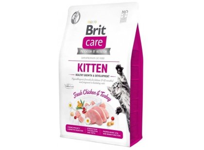 Фото - сухой корм Brit Care Cat Grain Free Kitten Chicken & Turkey беззерновой сухой корм для котят, беременных или кормящих кошек КУРИЦА и ИНДЕЙКА