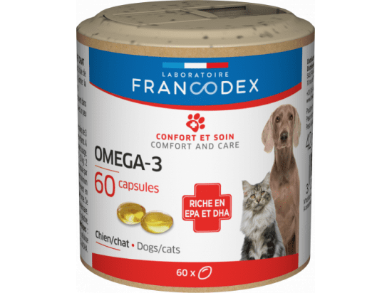 Фото - Francodex Omega-3 капсули для котів та собак вітаміни та мінерали Francodex Omega-3 капсули для котів та собак