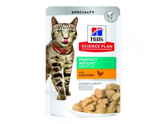 Фото - Hill's Science Plan Adult Perfect Weight Chicken корм для підтримки ваги у котів КУРКА вологий корм (консерви) Hill's Science Plan Adult Perfect Weight Chicken корм для підтримки ваги у котів КУРКА