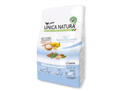 Фото - сухий корм Gheda Unica Natura Unico Outdoor Cod, Rice and Bananas сухий корм для котів, які бувають на вулиці ТРІСКА, РИС та БАНАНИ