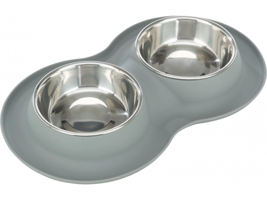 Фото 6 -  миски, поилки, фонтаны Trixie Bowl Set миски из нержавеющей стали на силиконовом коврике