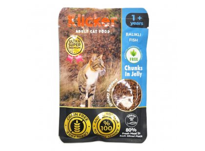 Фото - Klicker Fish Chanks in Jelly влажный корм для кошек РЫБА в желе влажный корм (консервы) Klicker Fish Chanks in Jelly влажный корм для кошек РЫБА в желе