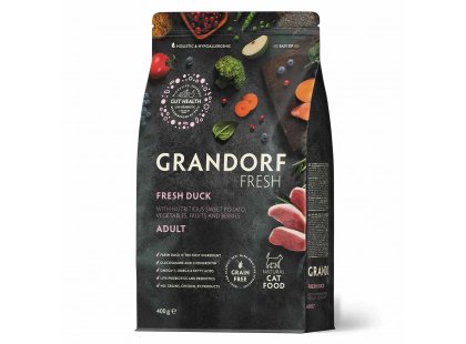 Фото - Grandorf (Грандорф) Fresh Duck & Sweet Potato Adult сухий корм для котів КАЧКА та БАТАТ сухий корм Grandorf (Грандорф) Fresh Duck & Sweet Potato Adult сухий корм для котів КАЧКА та БАТАТ