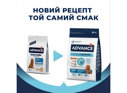 Фото - сухой корм Advance (Эдванс) Dog Medium Adult - корм для взрослых собак средних пород (с курицей и рисом)