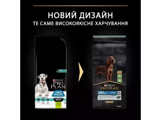 Фото - сухий корм Purina Pro Plan (Пурина Про План) Adult Large Athletic Sensitive Digestion Lamb корм для собак великих порід з атлетичною статурою ЯГНЯ