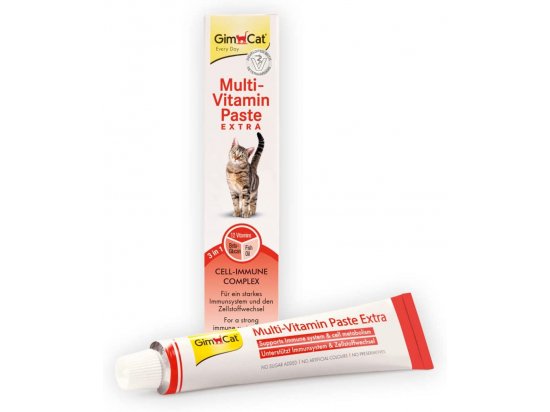 Фото - витамины и минералы Gimcat (Джимкет) MULTI-VITAMIN EXTRA PASTE (МУЛЬТИВИТАМИННАЯ ПАСТА EКСТРА БЕЗ САХАРА) лакомство для кошек