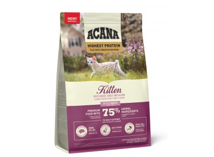 Фото 2 -  сухий корм Acana Highest Protein Kitten корм для кошенят КУРКА, ІНДИЧКА та ЛОСОСЬ