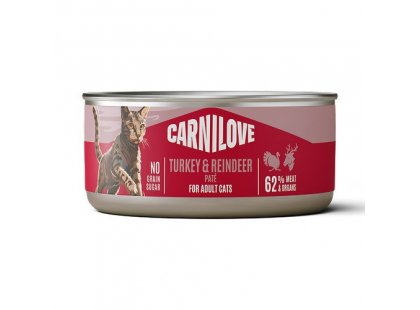 Фото - Carnilove Turkey & Reindeer влажный корм для кошек, паштет ИНДЕЙКА и СЕВЕРНЫЙ ОЛЕНЬ влажный корм (консервы) Carnilove Turkey & Reindeer влажный корм для кошек, паштет ИНДЕЙКА и СЕВЕРНЫЙ ОЛЕНЬ
