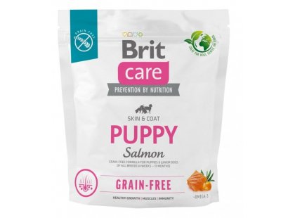 Фото - сухой корм Brit Care Dog Grain Free Puppy Salmon беззерновой сухой корм для кожи и шерсти щенков ЛОСОСЬ