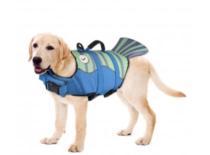 Фото - Fovis Derby Fish Design рятувальний жилет для собак, синій рятувальні жилети Fovis Derby Fish Design рятувальний жилет для собак, синій