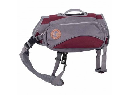 Фото 3 -  амуниция Voyager Pet Dog Bagpack cумка-седло для собак, красный с серым