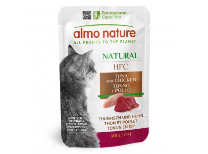 Фото - Almo Nature HFC NATURAL TUNA & CHICKEN консерви для котів ТУНЕЦЬ і КУРКА, пауч вологий корм (консерви) Almo Nature HFC NATURAL TUNA & CHICKEN консерви для котів ТУНЕЦЬ і КУРКА, пауч