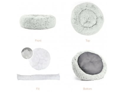 Фото 4 -  лежаки, матрасы, коврики и домики Best Friends Donut Shag Frost лежак для собак и кошек МОРОЗНЫЙ ИНЕЙ