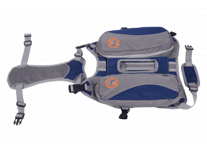 Фото 4 -  амуниция Voyager Pet Dog Bagpack cумка-седло для собак, синий с серым