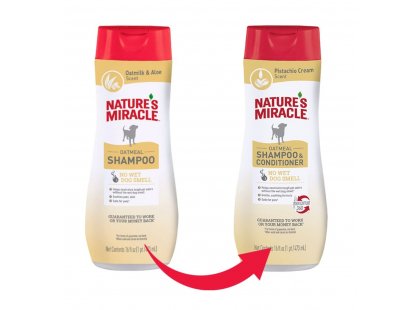 Фото 3 -  повседневная косметика Natures Miracle OATMILK & ALOE шампунь-кондиционер для собак с ароматом овсяного молока и фисташки
