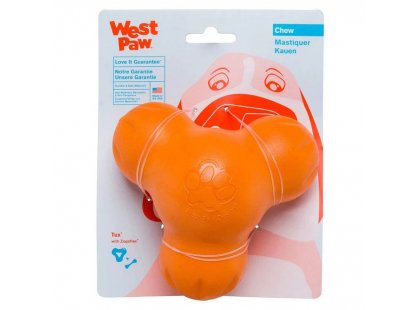 Фото 2 -  игрушки West Paw Tux Large Tangerine игрушка-кормушка тукс для собак, оранжевий