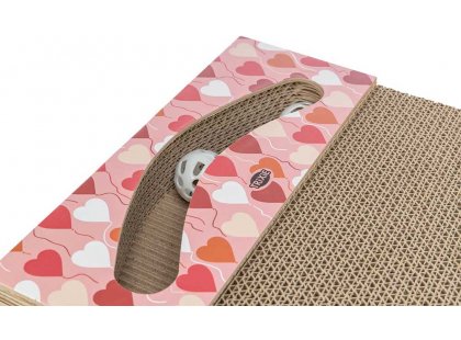 Фото 2 -  дряпалки, з будиночками Trixie Кігтеточка з картону до дня Св. Валентина з м'ячиками, рожева