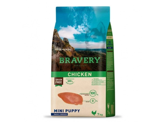 Фото - сухий корм Bravery (Бравері) Mini Puppy Chicken сухий корм для цуценят дрібних порід КУРКА