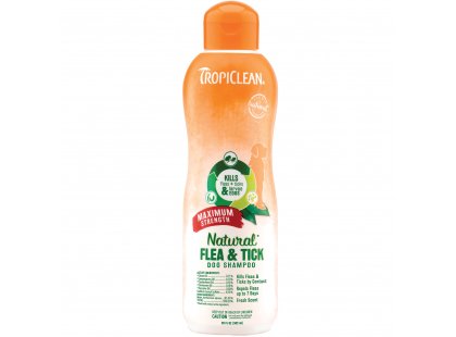 Фото - от блох и клещей Tropiclean FLEA & TICK MAXIMUM STRENGTH шампунь от блох и клещей для собак МАКСИМАЛЬНАЯ СИЛА