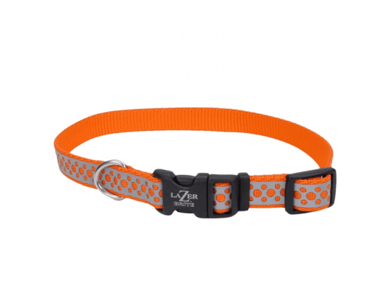 Фото - амуниция Coastal (Костал) Lazer Brite Reflective Collar светоотражающий ошейник для собак, ОРАНЖЕВЫЕ ТОЧКИ