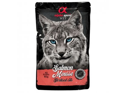 Фото - Alpha Spirit Salmon Mousse Sterilised беззерновий вологий корм для стерилізованих котів ЛОСОСЬ вологий корм (консерви) Alpha Spirit Salmon Mousse Sterilised беззерновий вологий корм для стерилізованих котів ЛОСОСЬ