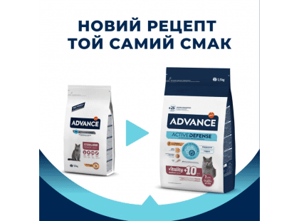 Фото - сухой корм Advance (Эдванс) Senior Sterilized корм для стерилизованных кошек старше 10 лет КУРИЦА