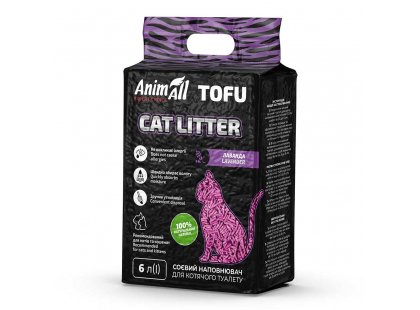 Фото 4 -  наполнители AnimAll TOFU (ТОФУ) СОЕВЫЙ наполнитель в туалет для кошек ЛАВАНДА