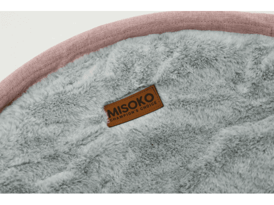 Фото 3 -  спальні місця, лежаки Misoko&Co (Місоко і Ко) Pet Bed Round Plush складаний круглий лежак для тварин, плюш, РОЖЕВИЙ