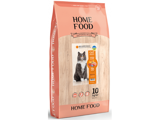 Фото - сухой корм Home Food (Хоум Фуд) Cat Adult Chicken & Liver сухой корм для привередливых и стерилизованнх кошек КУРИЦА и ЛИВЕР