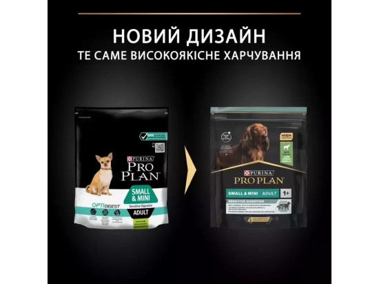 Фото - сухий корм Purina Pro Plan (Пуріна Про План) Adult Small & Mini Sensitive Digestion сухий корм для собак дрібних порід з чутливим травленням ЯГНЯ