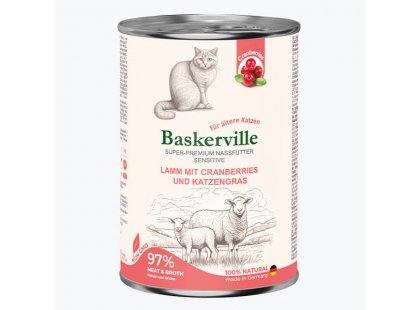 Фото 3 -  влажный корм (консервы) Baskerville Sensitive консервы для кошек ЯГНЕНОК - КЛЮКВА И КОШАЧЬЯ МЯТА