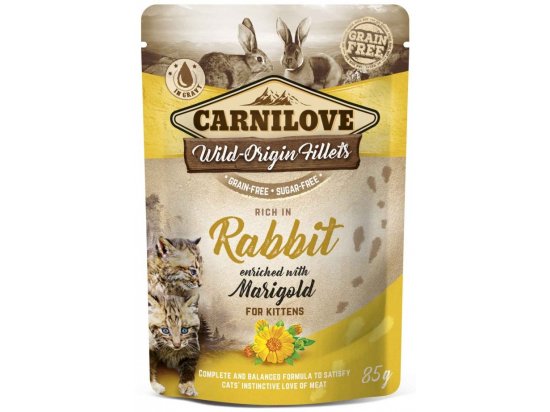 Фото - Carnilove Rich in Rabbit enriched with Marigold Kitten влажный корм для котят КРОЛИК и КАЛЕНДУЛА влажный корм (консервы) Carnilove Rich in Rabbit enriched with Marigold Kitten влажный корм для котят КРОЛИК и КАЛЕНДУЛА
