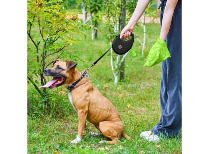 Фото 8 -  рулетки WAUDOG R-leash поводок рулетка с контейнером для пакетов, светоотражающая лента, черный