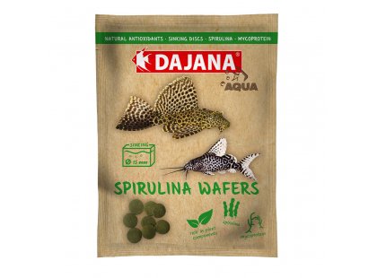 Фото - корм для рыб Dajana Spirulina Wafers корм для донных травоядных рыб в чипсах