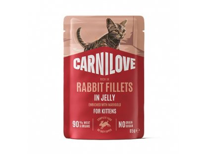 Фото - Carnilove Kitten Carnilove Jelly Rabbit with Marigold влажный корм для котят, кусочки в желе КРОЛИК и КАЛЕНДУЛА влажный корм (консервы) Carnilove Kitten Carnilove Jelly Rabbit with Marigold влажный корм для котят, кусочки в желе КРОЛИК и КАЛЕНДУЛА