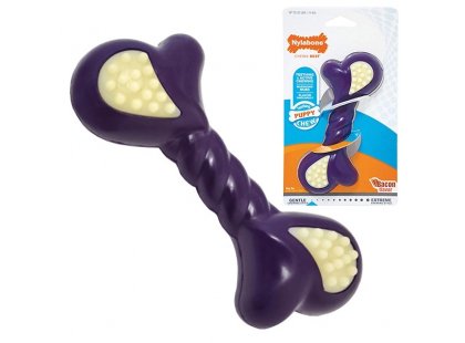 Фото - Nylabone Puppy Chew Double Action жувальна іграшка для цуценят КІСТКА, смак БЕКОН іграшки Nylabone Puppy Chew Double Action жувальна іграшка для цуценят КІСТКА, смак БЕКОН