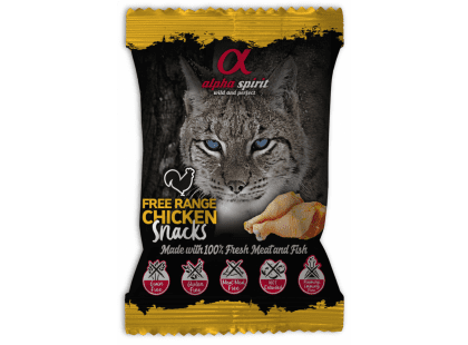 Фото - ласощі Alpha Spirit CAT SNACKS CHICKEN напіввологі ласощі для котів, кубики КУРКА