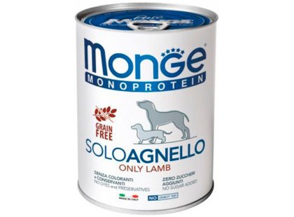 Фото - влажный корм (консервы) Monge Dog Monoprotein Adult Lamb монопротеиновый влажный корм для собак ЯГНЕНОК, паштет